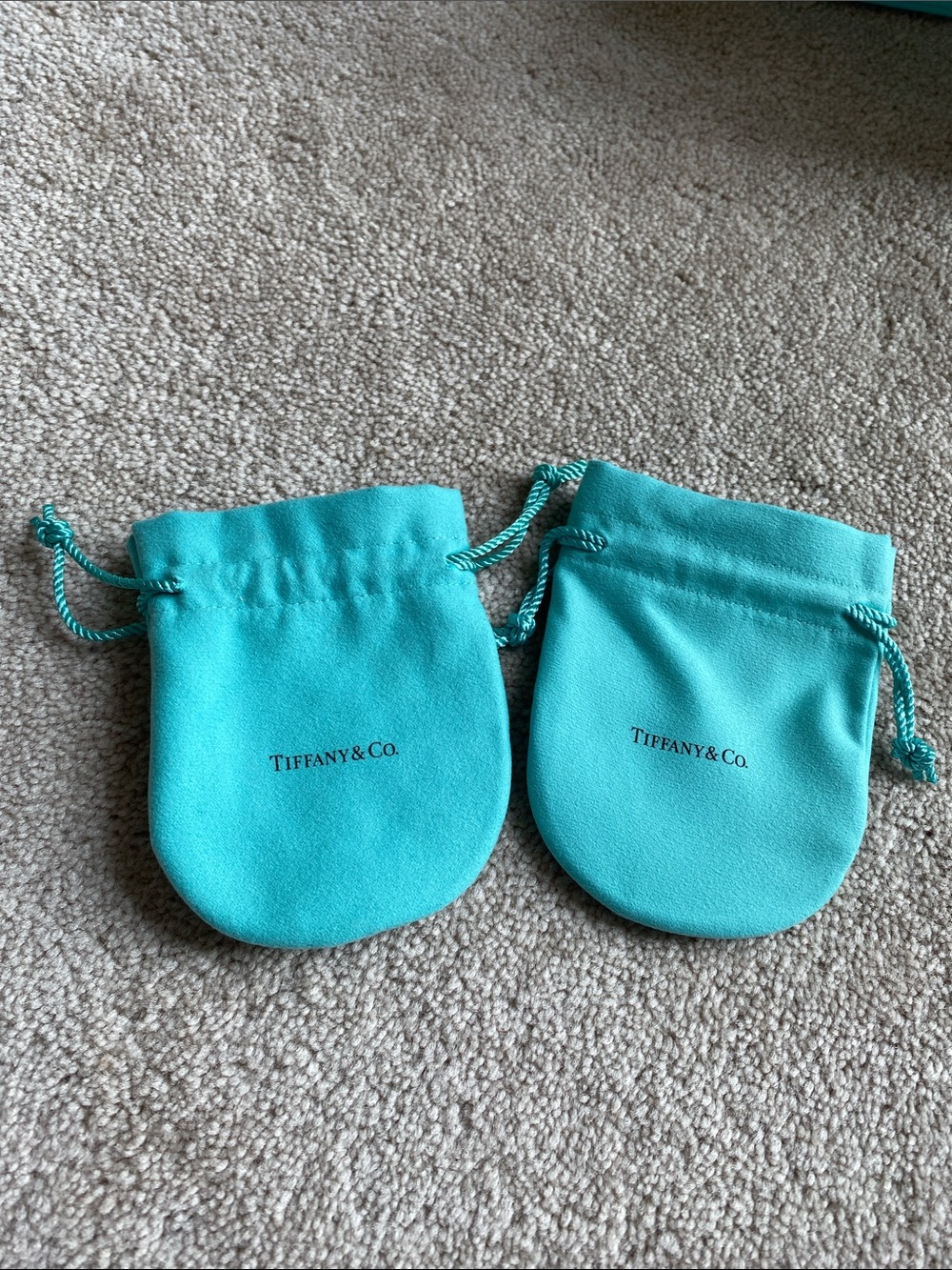 Tiffany & Co. Robin's Egg Blue Velvet Jewelry Pouches (Pair)